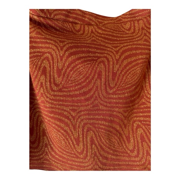 Morina Metallic Rust Long Sleeve Crop Top w/ Feather Cuffs Size M Brazil G - Picture 10 of 14